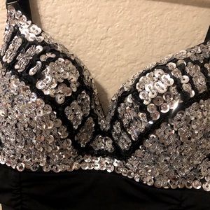 Black Sequin Party Dress